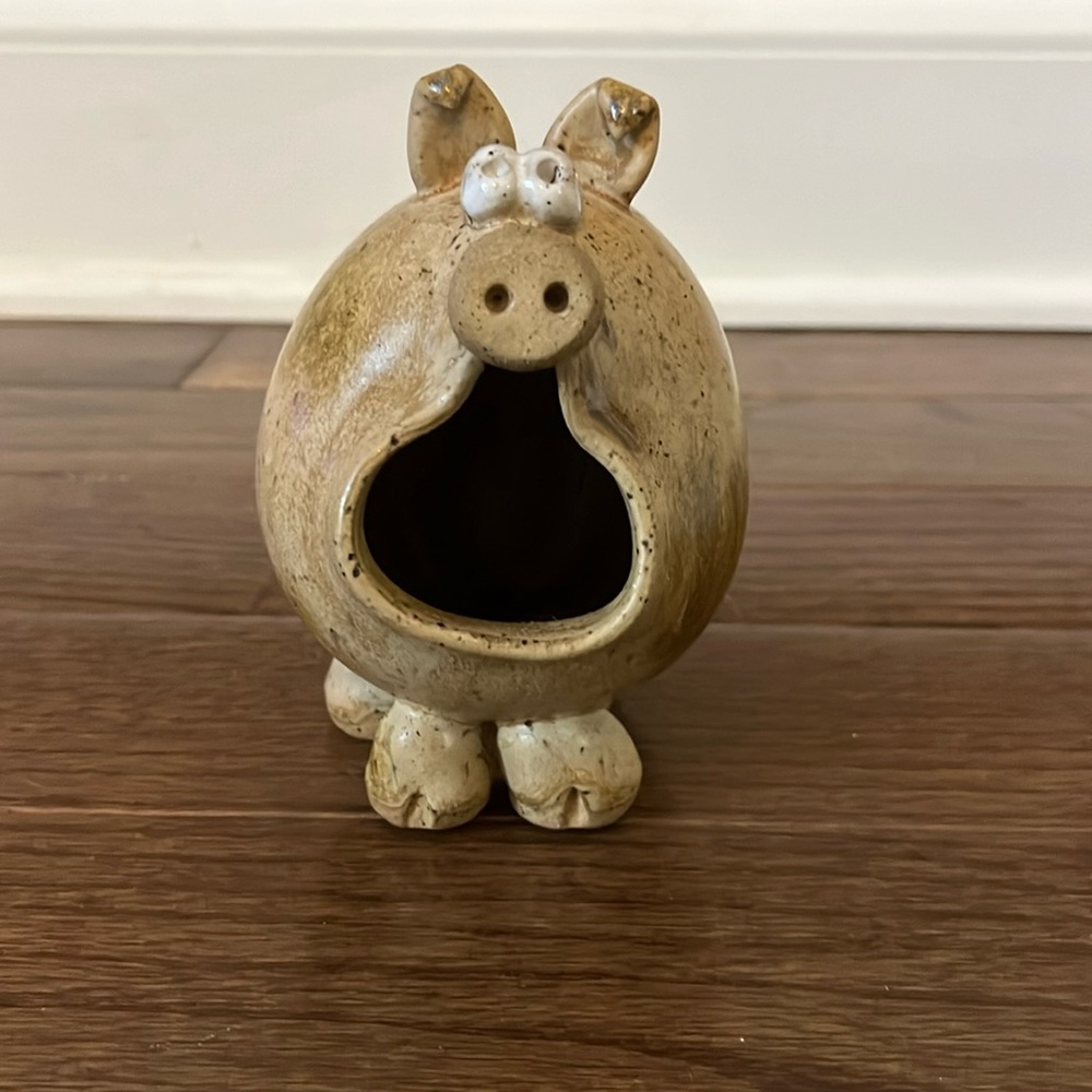 Handmade piggy “bank” vase
